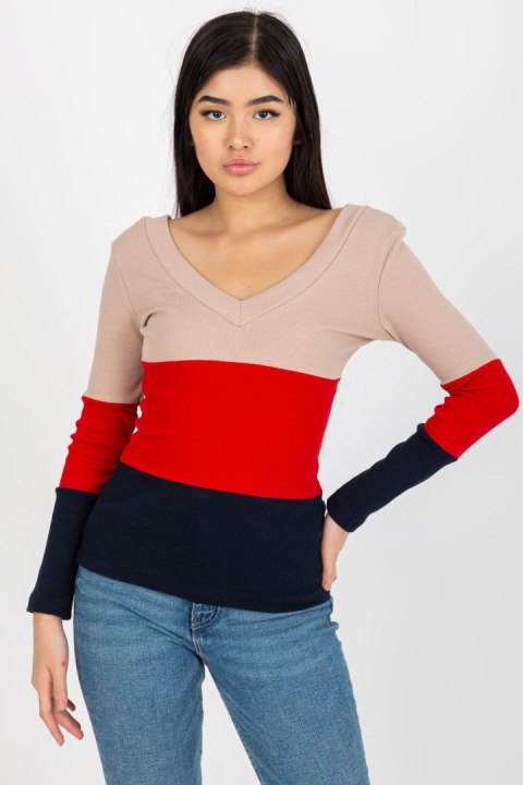 Bluzka Model RV-BZ-8429.41P Navy/Red - Rue Paris Bluzka Model RV-BZ-8429.41P Navy/Red - Rue Paris