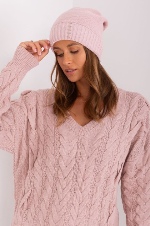 Czapka Damska Model JK-CZ-13-1.20 Light Pink - Rue Paris Czapka Damska Model JK-CZ-13-1.20 Light Pink - Rue Paris