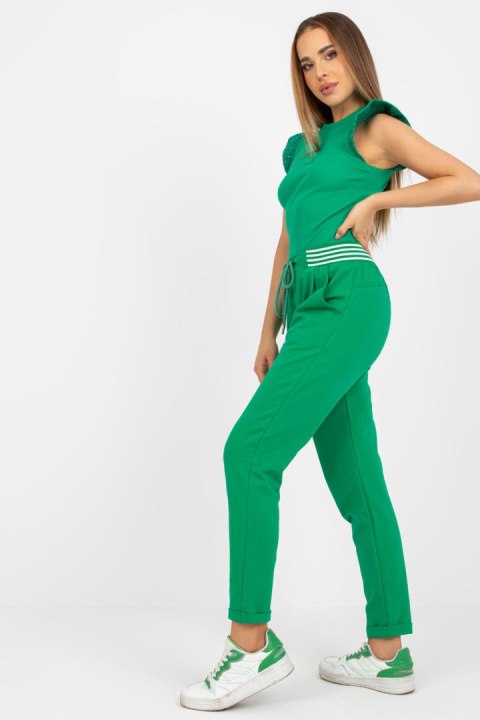 Spodnie Dresowe Model RV-DR-8019.12 Green - Rue Paris Spodnie Dresowe Model RV-DR-8019.12 Green - Rue Paris