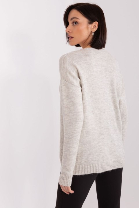 Sweter Damski Model TO-SW-1810.25X Beige - Rue Paris Sweter Damski Model TO-SW-1810.25X Beige - Rue Paris