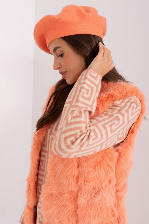 Beret Model AT-CZ-231305.85P Brzoskwinia - AT Beret Model AT-CZ-231305.85P Brzoskwinia - AT