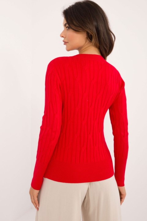 Sweter Damski Model AT-SW-2338-2.61 Red - AT Sweter Damski Model AT-SW-2338-2.61 Red - AT