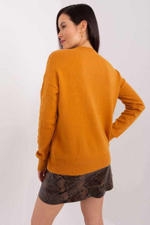 Sweter Damski Model AT-SW-2340.22 Dark Yellow - AT Sweter Damski Model AT-SW-2340.22 Dark Yellow - AT