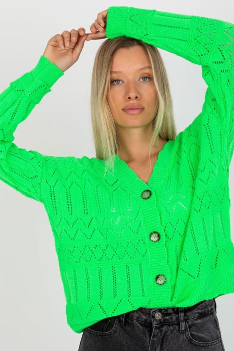 Sweter Damski Model LC-SW-8022.04P Fluo Green - Rue Paris Sweter Damski Model LC-SW-8022.04P Fluo Green - Rue Paris