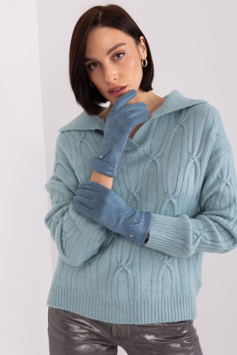 Rękawiczki Model AT-RK-239507.94P Grey/Blue - AT Rękawiczki Model AT-RK-239507.94P Grey/Blue - AT
