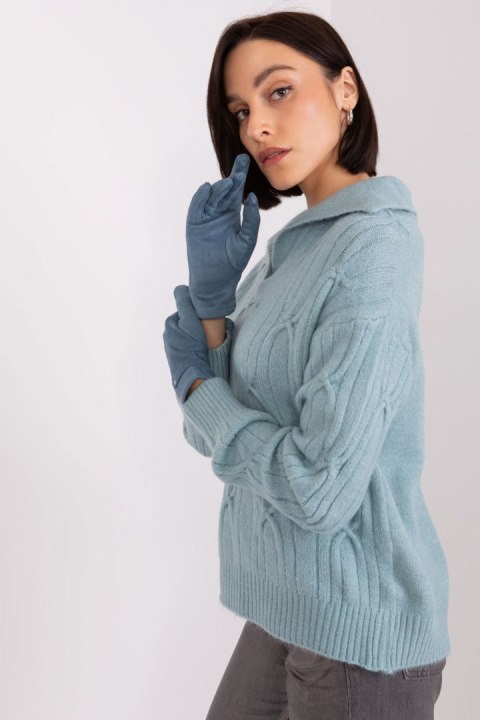 Rękawiczki Model AT-RK-239507.94P Grey/Blue - AT Rękawiczki Model AT-RK-239507.94P Grey/Blue - AT
