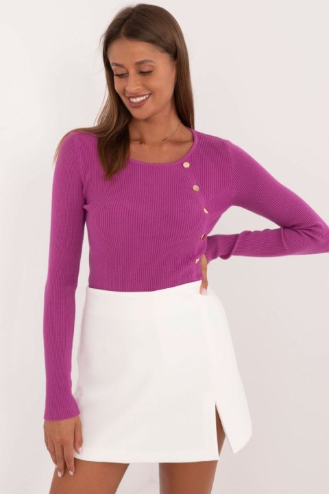 Sweter Damski Model AT-SW-2332-2.65 Dark Violet - AT Sweter Damski Model AT-SW-2332-2.65 Dark Violet - AT