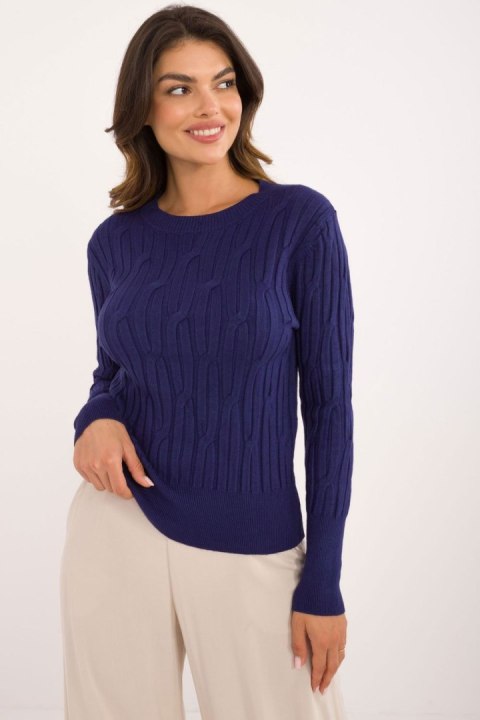 Sweter Damski Model AT-SW-2338-2.00 Navy - AT Sweter Damski Model AT-SW-2338-2.00 Navy - AT