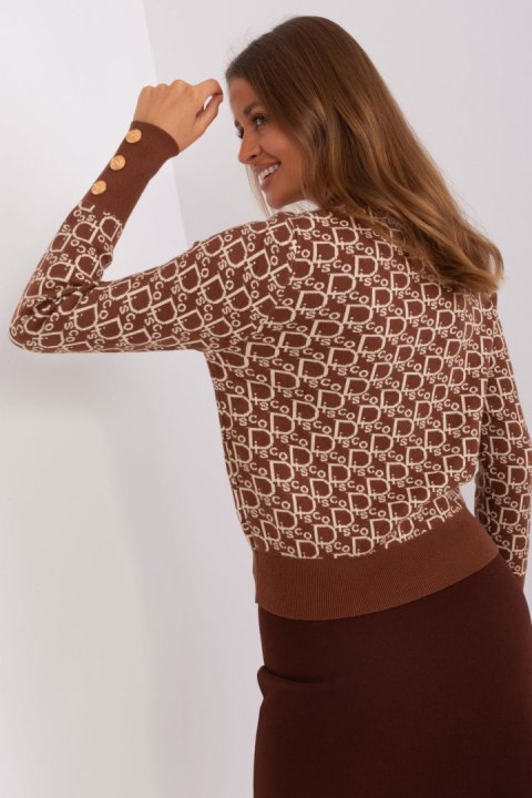 Sweter Damski Model AT-SW-2342.46P Brown - AT Sweter Damski Model AT-SW-2342.46P Brown - AT