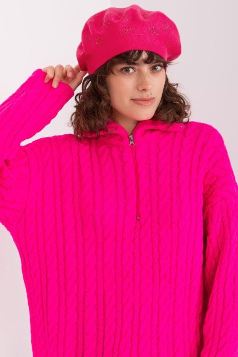Beret Model AT-CZ-2318.27 Fuksja - AT Beret Model AT-CZ-2318.27 Fuksja - AT