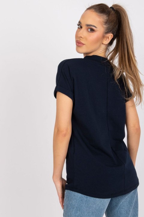 T-shirt Damski Model RV-TS-7666.19 Navy - BFG T-shirt Damski Model RV-TS-7666.19 Navy - BFG