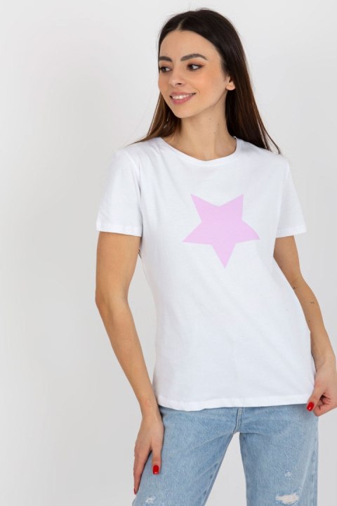 T-shirt Damski Model RV-TS-8626.00 White/Light Violet - BFG T-shirt Damski Model RV-TS-8626.00 White/Light Violet - BFG