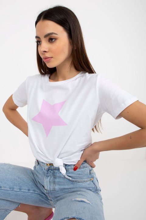T-shirt Damski Model RV-TS-8626.00 White/Light Violet - BFG T-shirt Damski Model RV-TS-8626.00 White/Light Violet - BFG