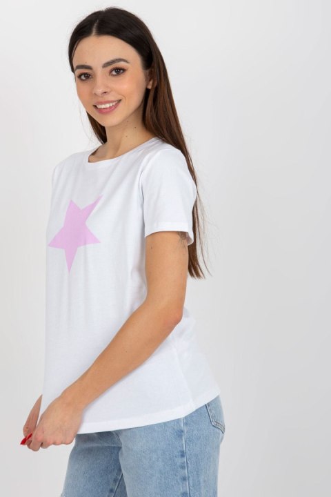 T-shirt Damski Model RV-TS-8626.00 White/Light Violet - BFG T-shirt Damski Model RV-TS-8626.00 White/Light Violet - BFG