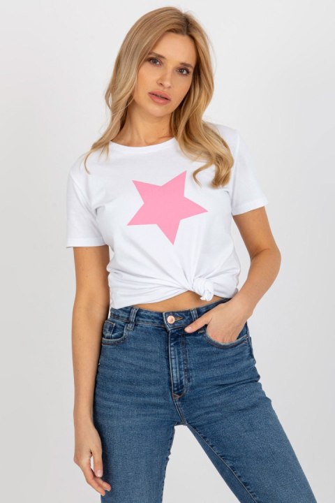 T-shirt Damski Model RV-TS-8626.00 White/Pink - BFG T-shirt Damski Model RV-TS-8626.00 White/Pink - BFG