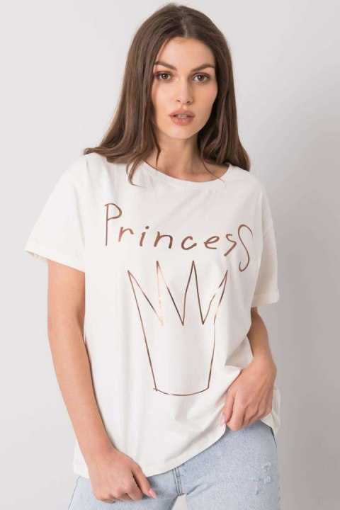 T-shirt Damski Model FA-TS-7121.88P Ecru - Fancy T-shirt Damski Model FA-TS-7121.88P Ecru - Fancy