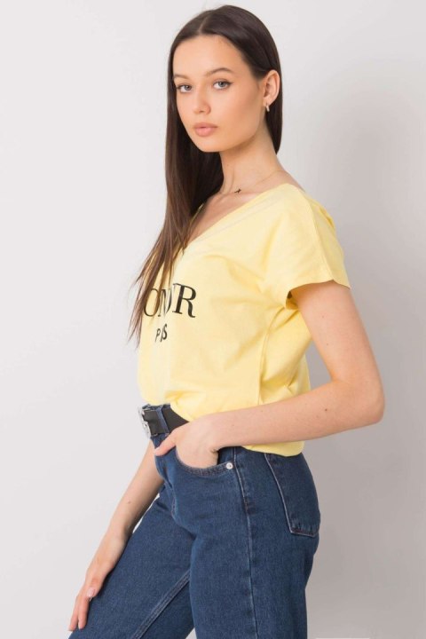 T-shirt Damski Model FA-TS-7142.37P Light Yellow - Fancy T-shirt Damski Model FA-TS-7142.37P Light Yellow - Fancy