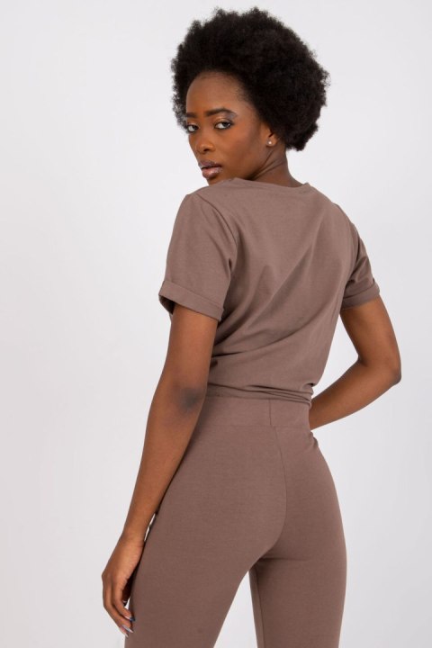 T-shirt Damski Model RV-TS-4838.73P Brown - BFG T-shirt Damski Model RV-TS-4838.73P Brown - BFG