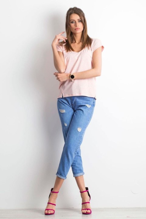 T-shirt Damski Model RV-TS-4839.34P Light Pink - BFG T-shirt Damski Model RV-TS-4839.34P Light Pink - BFG