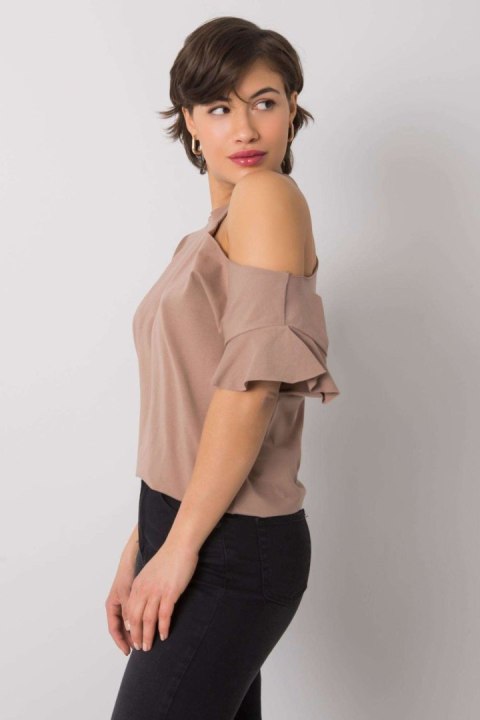 Bluzka Model FA-BZ-6946.93P Dark Beige - Fancy Bluzka Model FA-BZ-6946.93P Dark Beige - Fancy