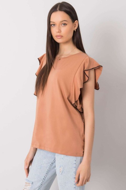 Bluzka Model FA-BZ-7063.53P Camel - Fancy Bluzka Model FA-BZ-7063.53P Camel - Fancy