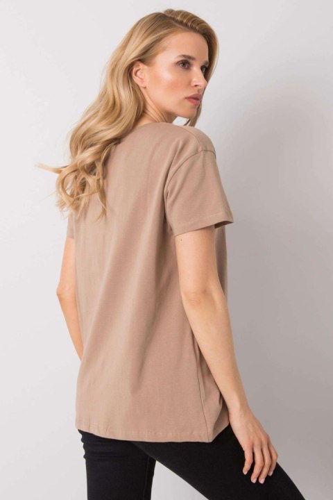 T-shirt Damski Model FA-TS-6892.88 Dark Beige - Fancy T-shirt Damski Model FA-TS-6892.88 Dark Beige - Fancy
