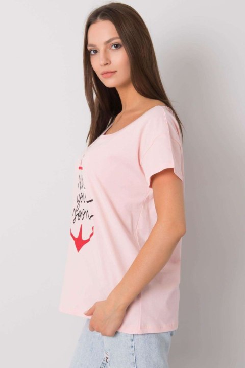 T-shirt Damski Model FA-TS-7196.74P Light Pink - Fancy T-shirt Damski Model FA-TS-7196.74P Light Pink - Fancy