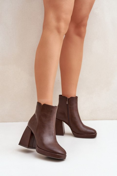 Botki Model Selarae LQ-48 Dark Brown - Step in style Botki Model Selarae LQ-48 Dark Brown - Step in style