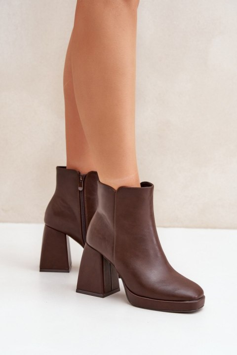 Botki Model Selarae LQ-48 Dark Brown - Step in style Botki Model Selarae LQ-48 Dark Brown - Step in style