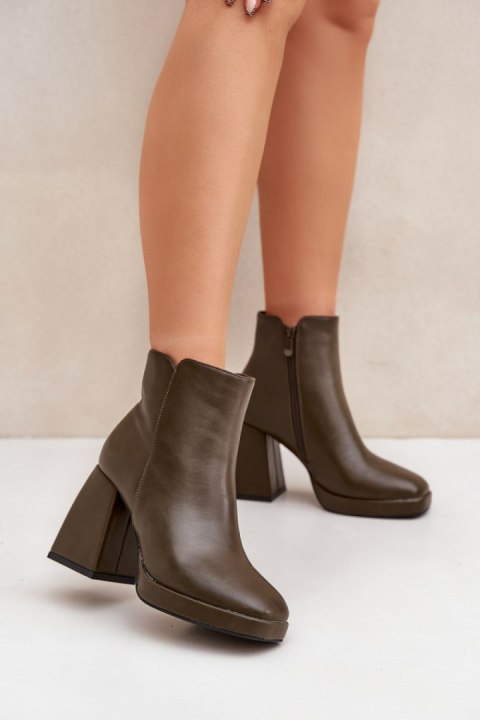 Botki Model Selarae LQ-48 Dark Green - Step in style Botki Model Selarae LQ-48 Dark Green - Step in style