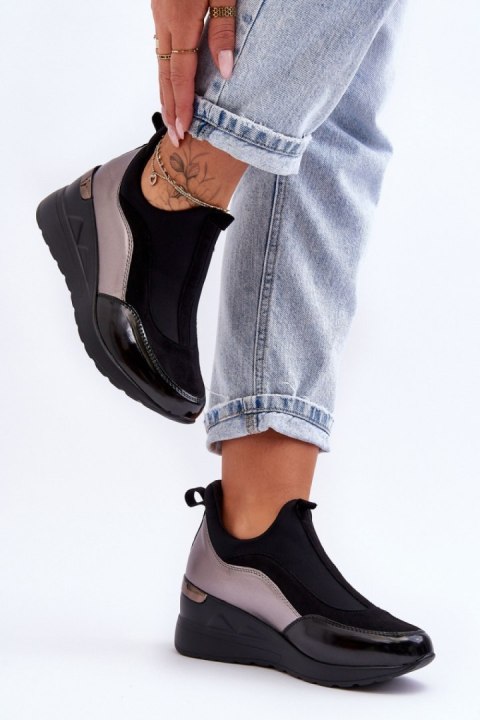 Buty Sportowe Model Farro 21PB35-4000 Black/Silver - Step in style Buty Sportowe Model Farro 21PB35-4000 Black/Silver - Step in style