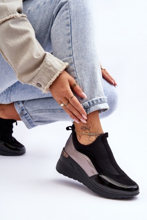 Buty Sportowe Model Farro 21PB35-4000 Black/Silver - Step in style Buty Sportowe Model Farro 21PB35-4000 Black/Silver - Step in style