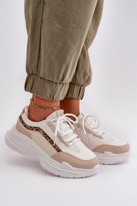 Buty Sportowe Model Lerila 9113 Beige/Leopard - Step in style Buty Sportowe Model Lerila 9113 Beige/Leopard - Step in style