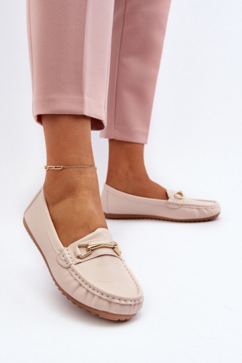 Mokasyny Model Ainslee NN22-986 Beige - Step in style Mokasyny Model Ainslee NN22-986 Beige - Step in style