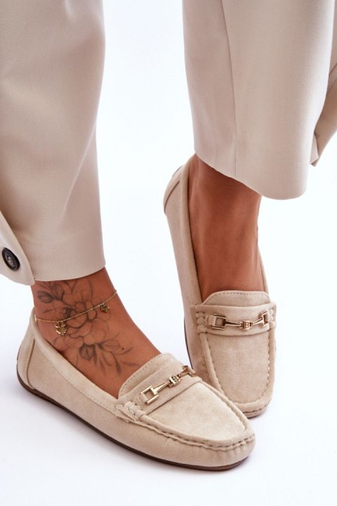 Mokasyny Model Corinell FT247 Beige - Step in style Mokasyny Model Corinell FT247 Beige - Step in style