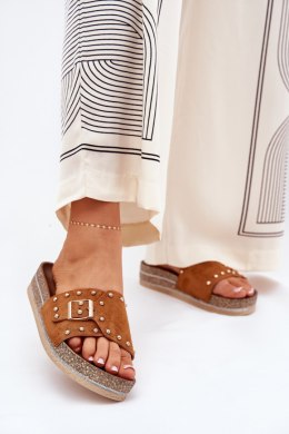 Sandał Klapki Model Nusithia M550 Camel - Step in style