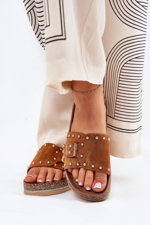 Sandał Klapki Model Nusithia M550 Camel - Step in style Sandał Klapki Model Nusithia M550 Camel - Step in style