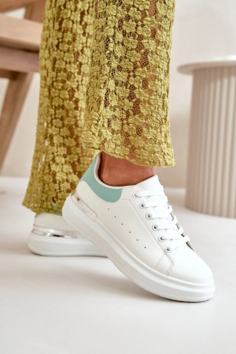 Trampki Model Nevelena JDJ-18 White/Green - Step in style Trampki Model Nevelena JDJ-18 White/Green - Step in style