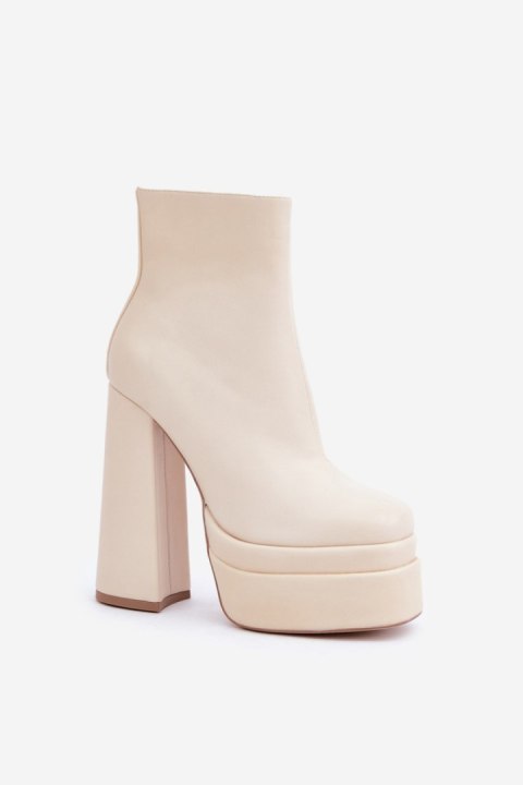 Botki Model Selahra JA-26 Light Beige - Step in style Botki Model Selahra JA-26 Light Beige - Step in style