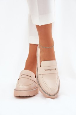 Mokasyny Model Wilamla 100-368 Beige Zamsz - Step in style