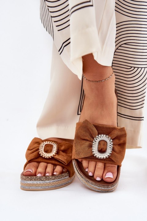 Sandał Klapki Model Lenela M535 Camel - Step in style Sandał Klapki Model Lenela M535 Camel - Step in style