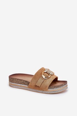 Sandał Klapki Model Rilirea M339 Camel - Step in style