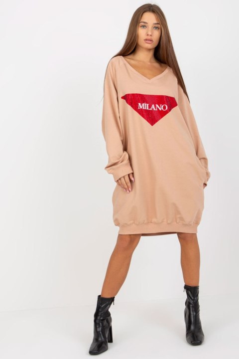 Bluza Damska Model VI-BL-3113.73P Dark Beige - Factory Price Bluza Damska Model VI-BL-3113.73P Dark Beige - Factory Price