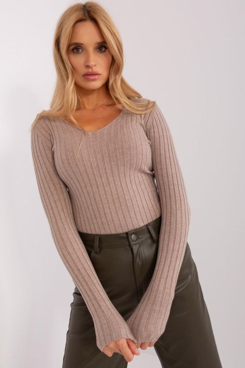 Sweter Damski Model PM-SW-PM1088.25 Dark Beige - Factory Price Sweter Damski Model PM-SW-PM1088.25 Dark Beige - Factory Price