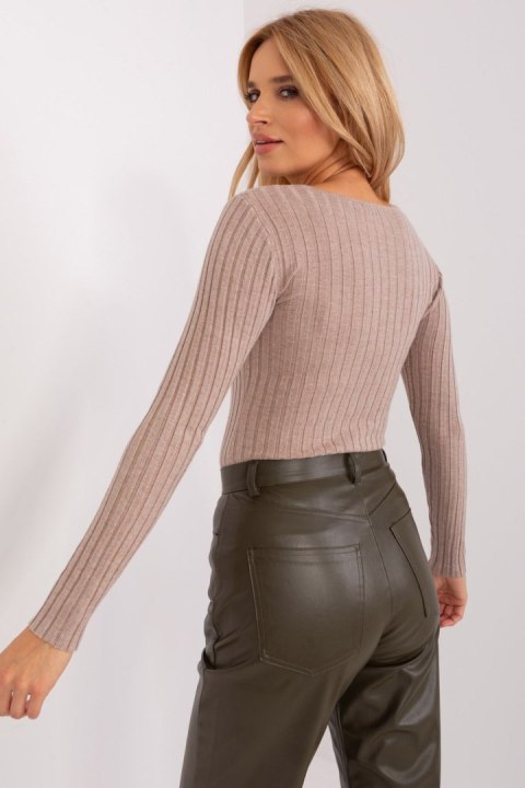 Sweter Damski Model PM-SW-PM1088.25 Dark Beige - Factory Price Sweter Damski Model PM-SW-PM1088.25 Dark Beige - Factory Price