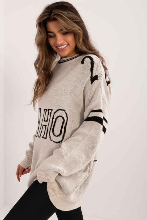Sweter Damski Model BA-SW-0558.28 Beige - Badu Sweter Damski Model BA-SW-0558.28 Beige - Badu