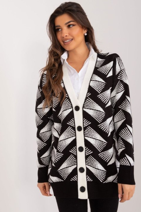 Sweter Damski Model BA-SW-12035.09 Black/White - Badu Sweter Damski Model BA-SW-12035.09 Black/White - Badu