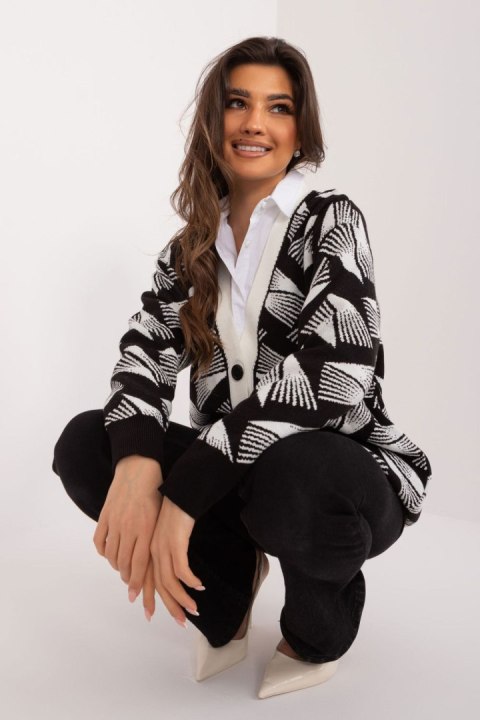 Sweter Damski Model BA-SW-12035.09 Black/White - Badu Sweter Damski Model BA-SW-12035.09 Black/White - Badu