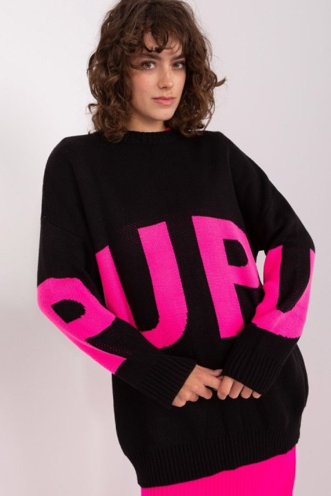 Sweter Damski Model BA-SW-8060.05P Black/Pink - Badu Sweter Damski Model BA-SW-8060.05P Black/Pink - Badu