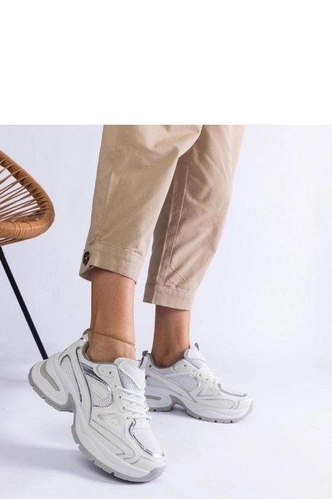 Białe sneakersy na masywnej podeszwie Adoma - Solea Białe sneakersy na masywnej podeszwie Adoma - Solea